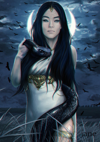 "Ведьма" цифровой портрет (иллюстрация)