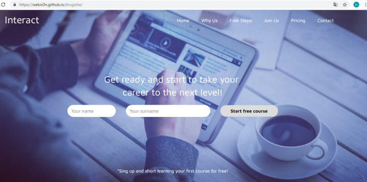 landing page Interact