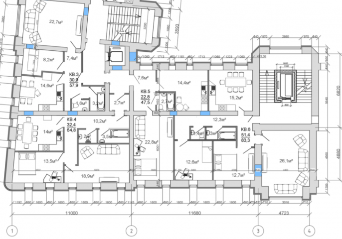 Модернизация планировочного решения жилого дома истор. застройки
