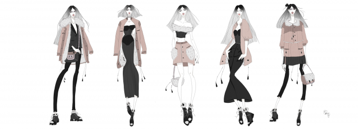 Fashion-иллюстрация - коллекция "Nude look"