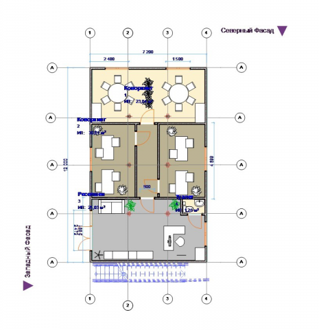 План 1 этажа павильона коворкинга