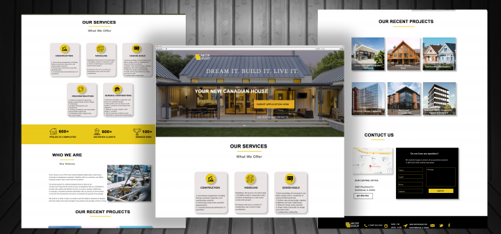 Landing page of construction services