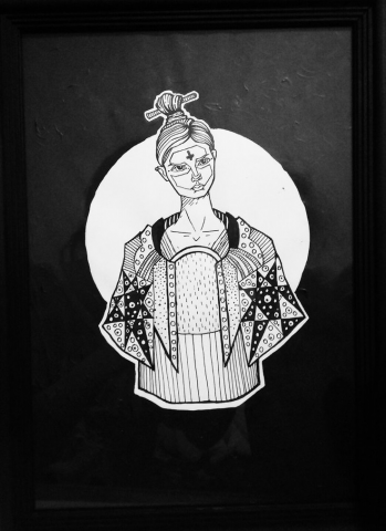 Девушка. рисунок - графика