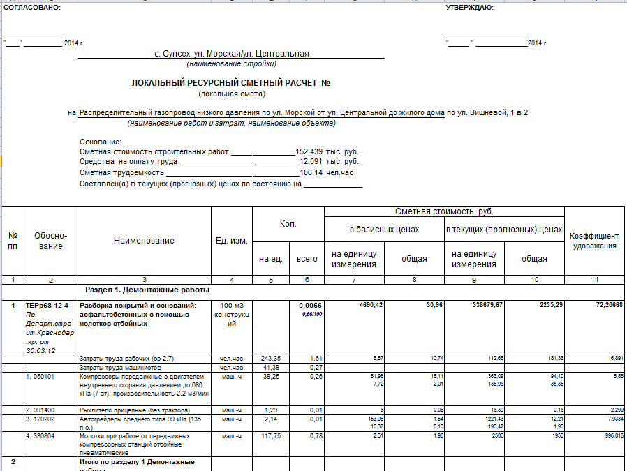 Смета коммерческая - Земельные работы