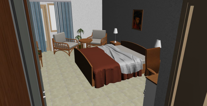 3D вид номера в мини-гостинице