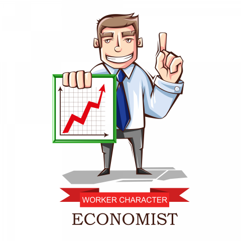 Векторная иллюстрация. Экономист