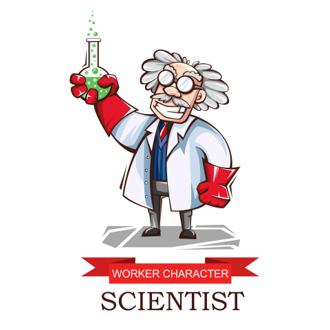 Векторная иллюстрация. Ученый