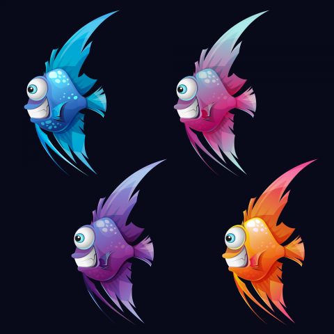 Векторная иллюстрация. Рыбки