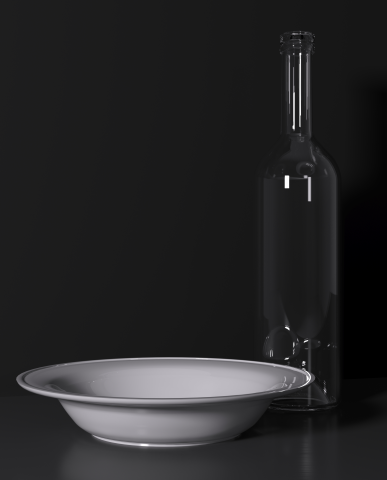 Bottle and plate