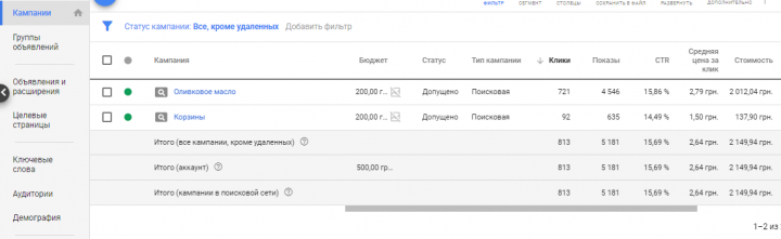 Google Ads: 91 конверсия за 17 дней в магазин продуктов
