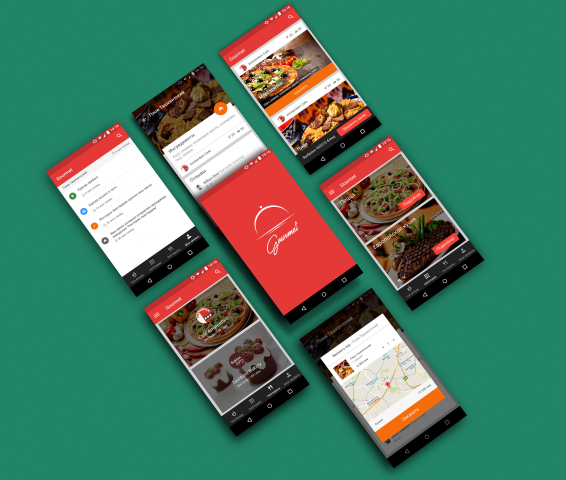 Дизайн андроид приложения "Gourmet"