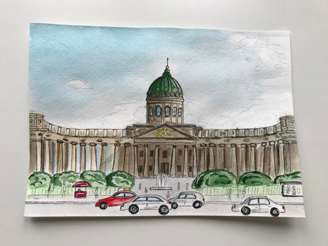 Город 2 (акварель)