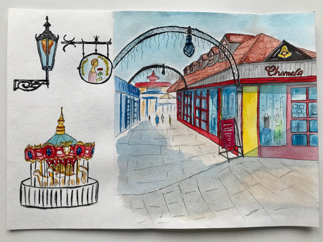 Город (акварель)
