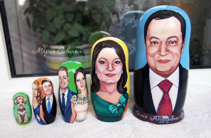 Портретная матрешка. Семья.