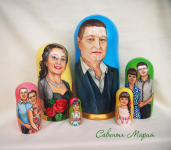 Портретная матрешка СЕМЬЯ