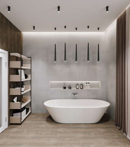 Коммерческая визуализация ванной, студии Render Sense