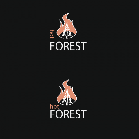 Логотип для столярной мастерской Hot forest.
