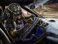 predator on the road