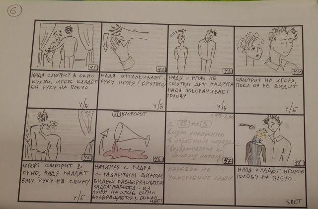 Раскадровка к сценарию "Она тебя не забудет" лист 6