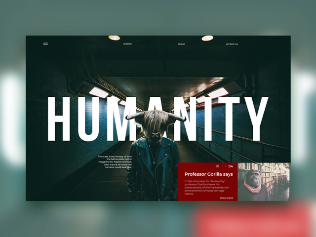 Концепт онлайн журнала Humanity