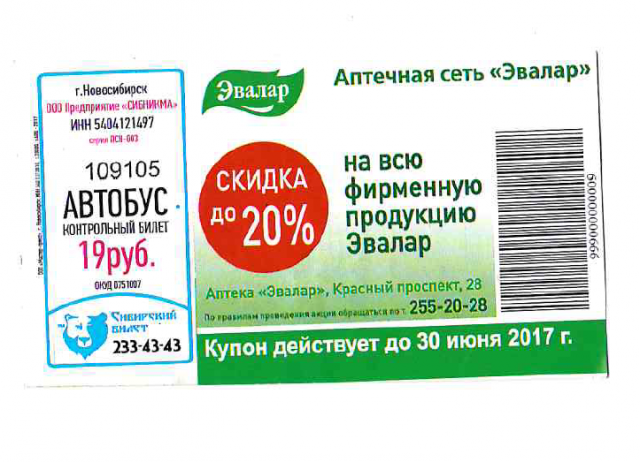 Листовка в виде билета