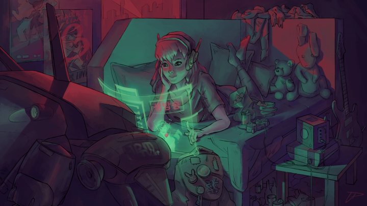 Фан-арт по игре Overwatch - D.va
