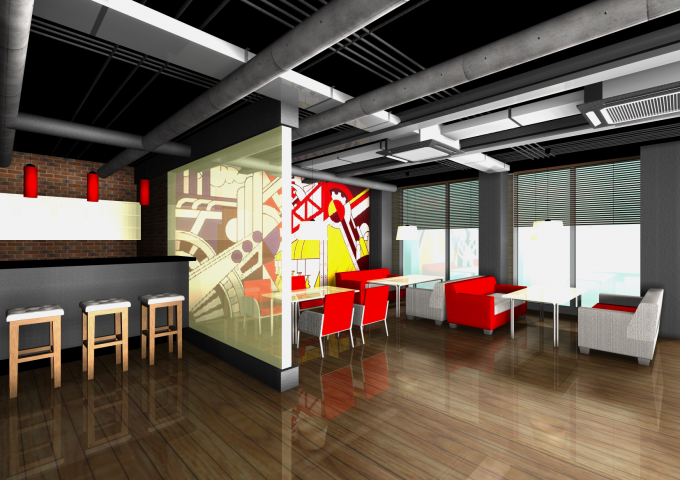 Дизайн проект интерьера ресторана в стиле лофт