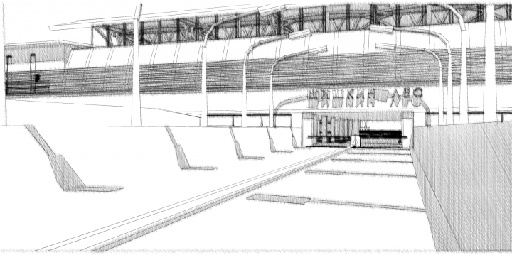 Дизайн проект интерьера открытой станции метро