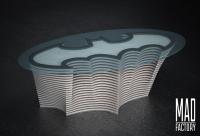 Журнальный столик "Batman". Размеры деревянной основы-1300х500х5