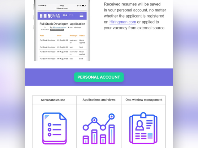 Оформление e-mail рассылки для Hiringman.com