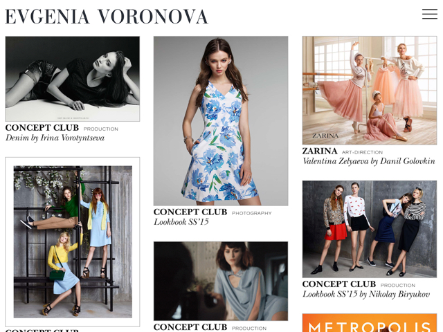 Персональный сайт фотографа EVGENIA VORONOVA
