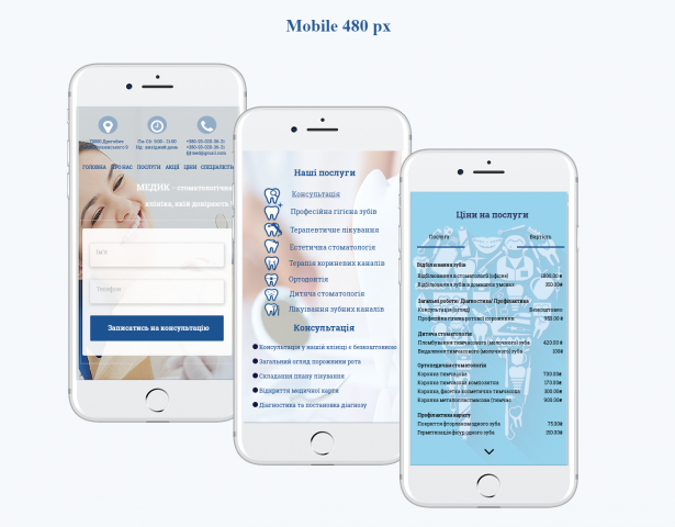 Dentist, Landing page
