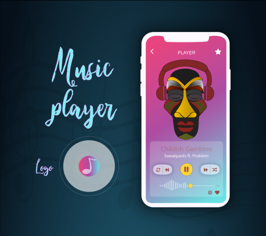 Player App,Graphic design,Illustrator