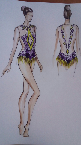 эскиз гимнастического купальника