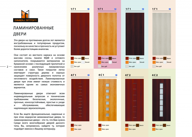 Страница из каталога межкомнатных дверей