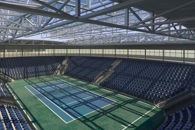 Дипломный проект теннисного центра. Интерьер стадиона.