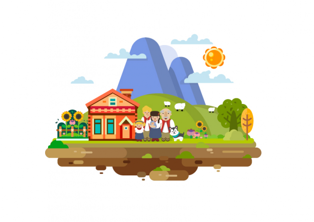 Vector ethnic landscape