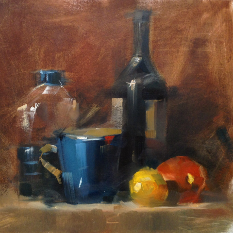 Натюрморт с синей кружкой