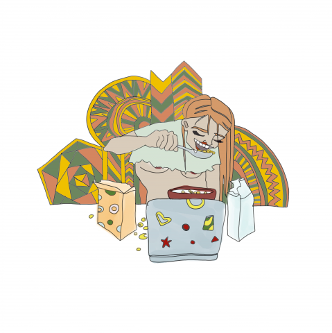 хлопья с молоком