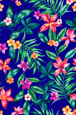 Bright ttropical pattern with flowers