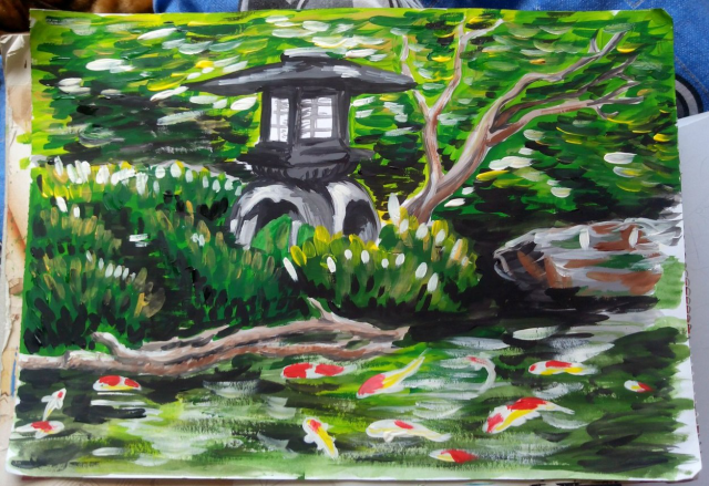 Зарисовка гуашью