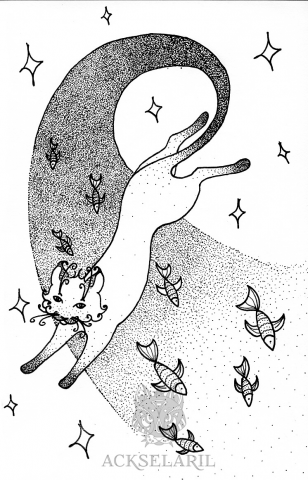 Кошка с рыбками