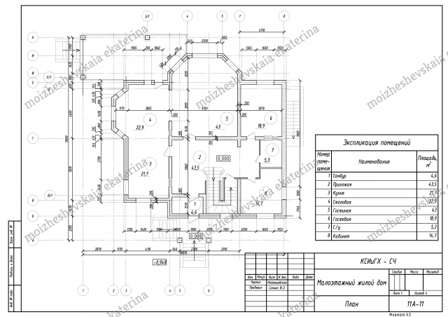 Оформление плана коттеджа