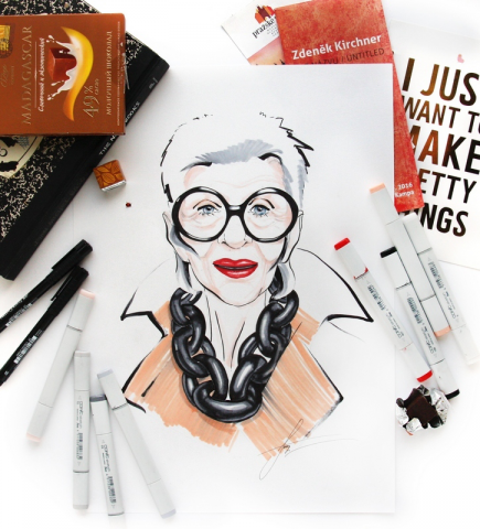 IRIS APFEL fashion-иллюстрация