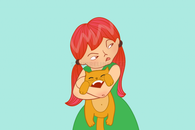 Девочка и кот