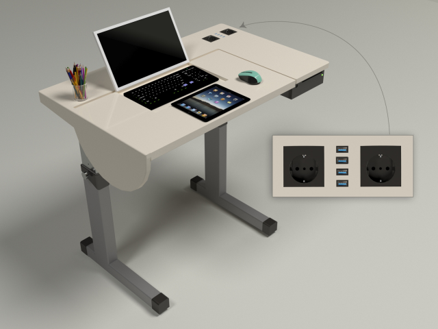 Визуализация "Умной парты" в Corona render