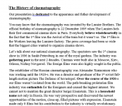 History of cinematography (история кинематографа)