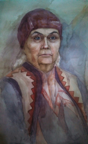 портрет, акварель