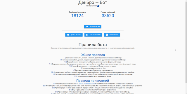 Сайт чат-бота