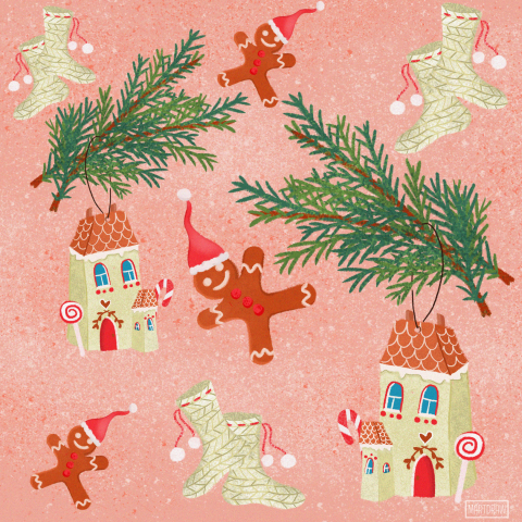 иллюстрация паттерн для этикетки